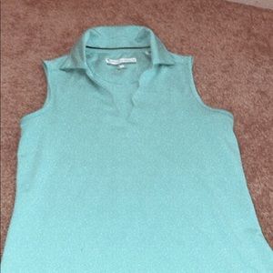 Turquoise scallop athletic shirt